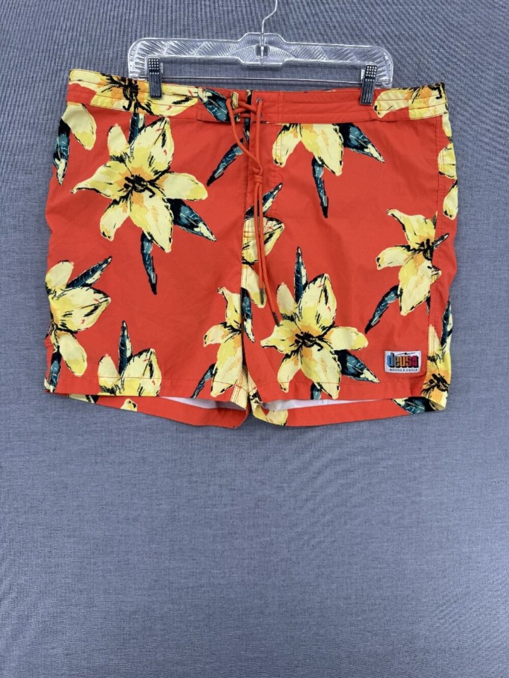 Deus Ex Machina Floral Havana Board Shorts Mens 38 5" Swim Trunks Drawstring
